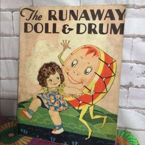 ANTIQUE The Runaway Doll & Drum By Bert Delevy Antique First Edition 1920's - Picture 3 of 10